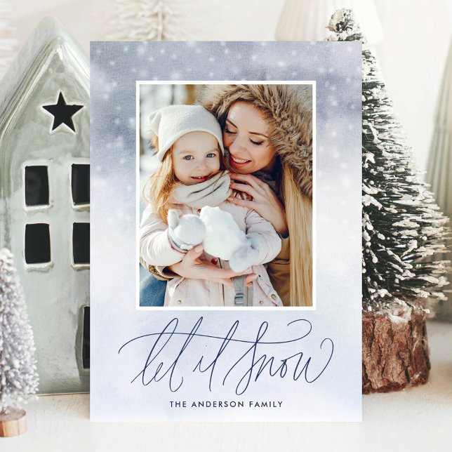Elegant Let it Snow 2 Photo Holiday Card (Creator Uploaded)