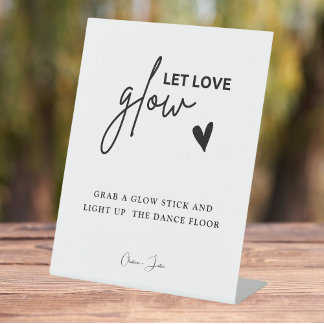 Elegant Let Love Glow Wedding Glow Stick Sign