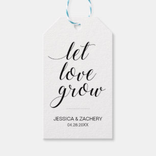 Elegant Let Love Grow Seed Favours Wedding Gift Tags