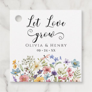 Elegant Let Low Grow Wildflower Wedding Favor Tags