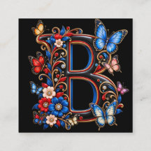 Elegant Letter B Initial Flowers Women T-Shirt