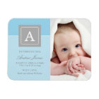 Elegant Letter Block Baby Boy Blue Photo Birth