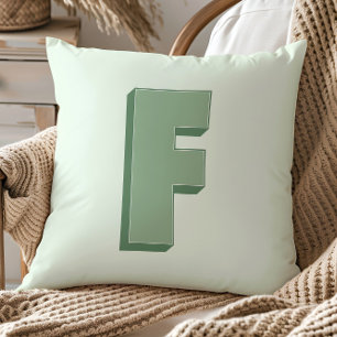 Elegant Letter F Monogram Personalized Initial Cushion