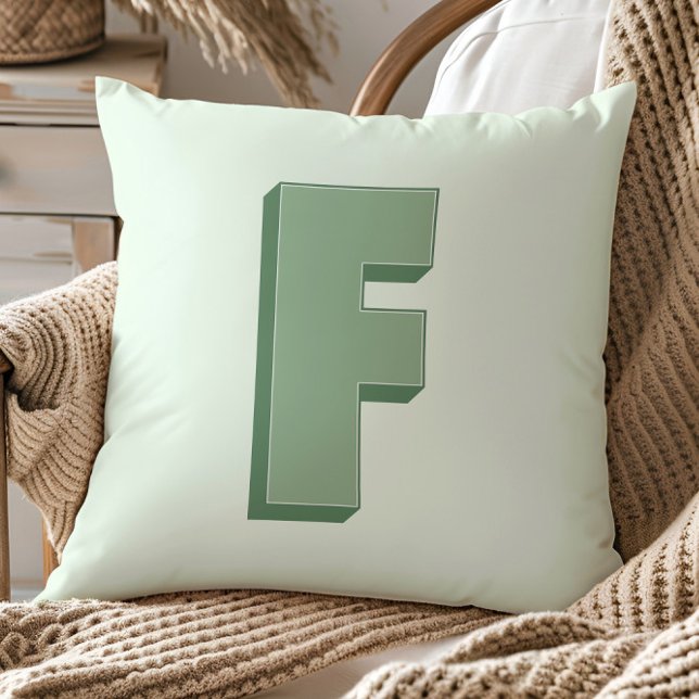 Elegant Letter F Monogram Personalized Initial Cushion (Creator Uploaded)
