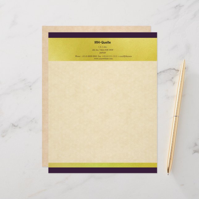 ELEGANT LETTER HEAD OF HEMP LEAF PATTERN CUSTOM LETTERHEAD (Front/Back In Situ)