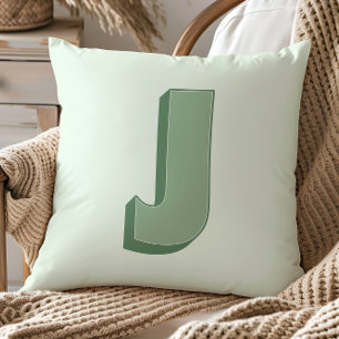 Elegant Letter J Monogram Personalized Initial Cushion