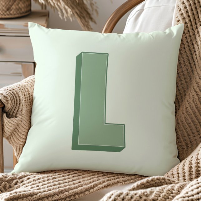 Elegant Letter L Monogram Personalized Initial Cushion (Creator Uploaded)