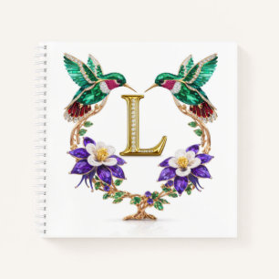 Elegant Letter L Wedding Planner Hummingbird  Notebook