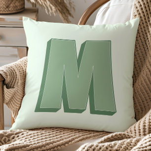 Elegant Letter M Monogram Personalized Initial Cushion