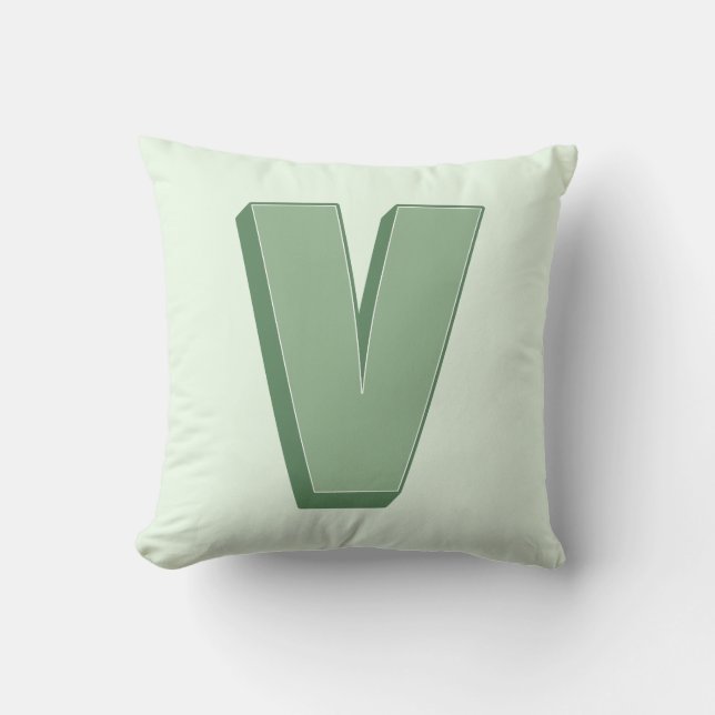 Elegant Letter V Monogram Personalized Initial Cushion (Front)