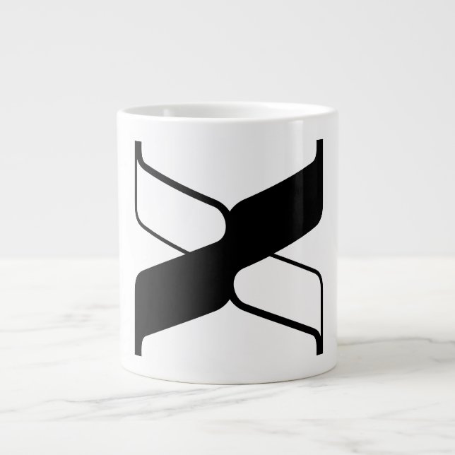 Elegant Letter X Monogram Large Coffee Mug (Front)
