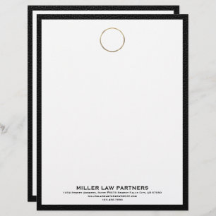 Elegant Letterhead with Gold Logo for Law Firms