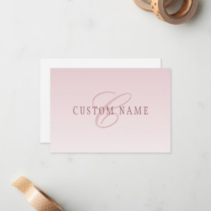 Elegant Lettering & Monogram   Rose Ombre Card