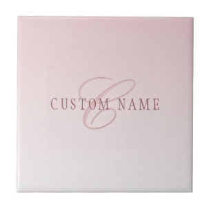 Elegant Lettering & Monogram   Rose Ombre Ceramic Tile