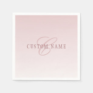 Elegant Lettering & Monogram   Rose Ombre Napkin