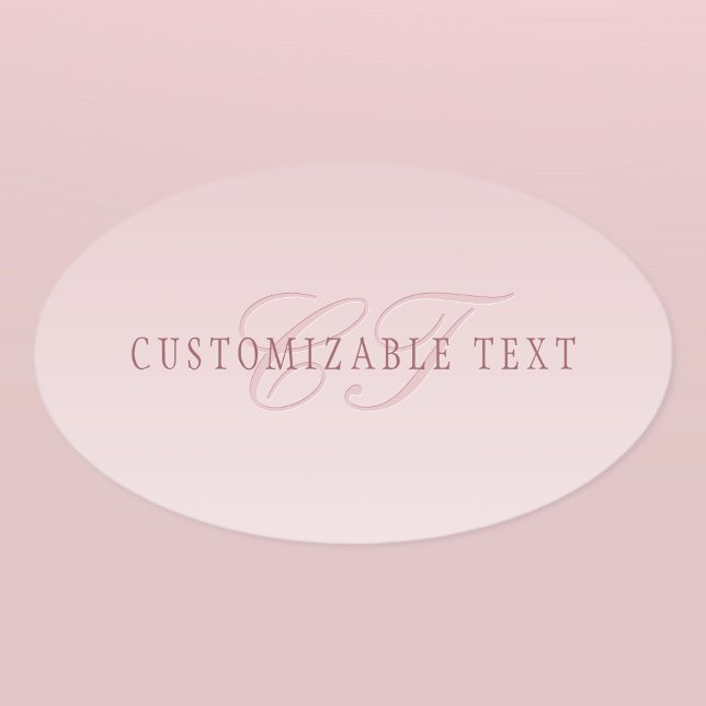 Elegant Lettering & Monogram | Rose Ombre Oval Sticker (Creator Uploaded)
