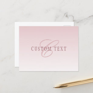 Elegant Lettering & Monogram   Rose Ombre Postcard