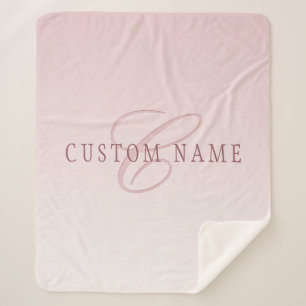 Elegant Lettering & Monogram   Rose Ombre Sherpa Blanket