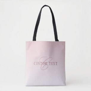 Elegant Lettering & Monogram   Rose Ombre Tote Bag