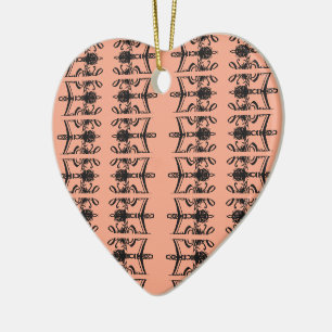 Elegant Letters of Love: A Rose Transformation Ceramic Ornament