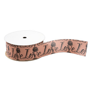 Elegant Letters of Love: A Rose Transformation Grosgrain Ribbon