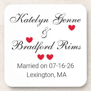 Elegant Letters Wedding  Coaster