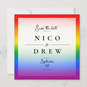Elegant LGBTQ+ Pride Wedding Save The Date