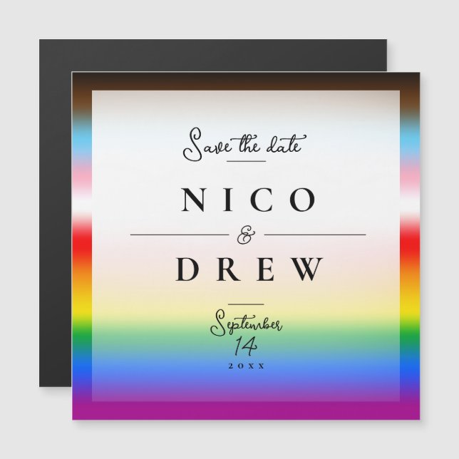 Elegant LGBTQ+ Progress Pride Wedding  (Front/Back)