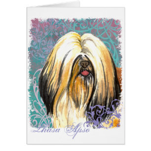 Elegant Lhasa Apso Card