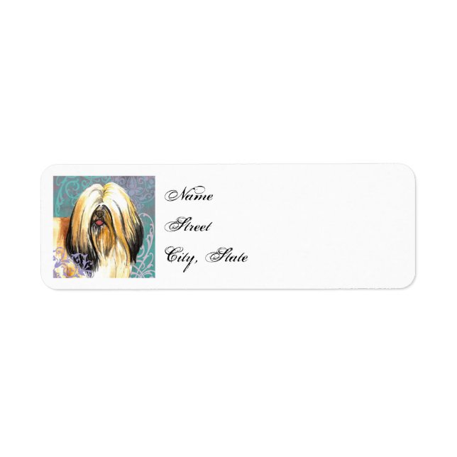Elegant Lhasa Apso Return Address Label (Front)
