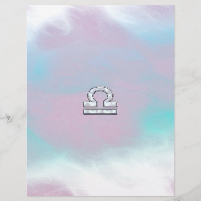 Elegant Libra Zodiac Sign Mother of Pearl Style (Front)