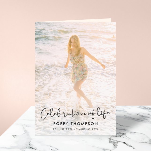 Elegant Life Celebration Order of Service Funeral Program (Creator Uploaded)