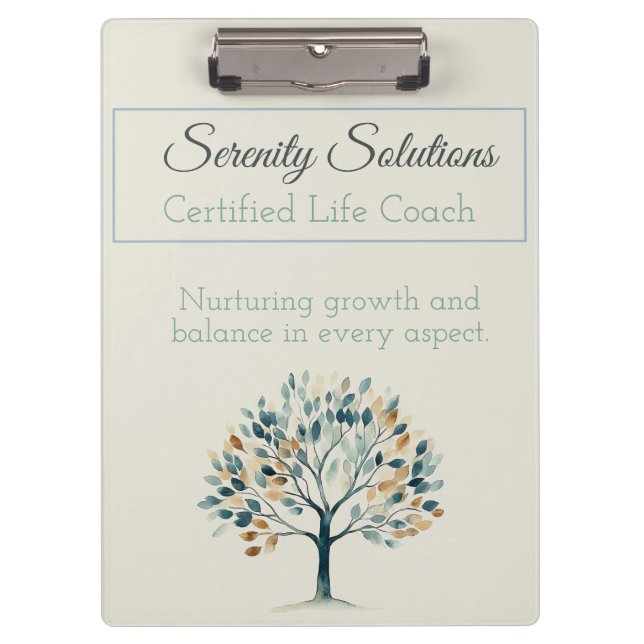 Elegant Life Coach Clipboard (Front)