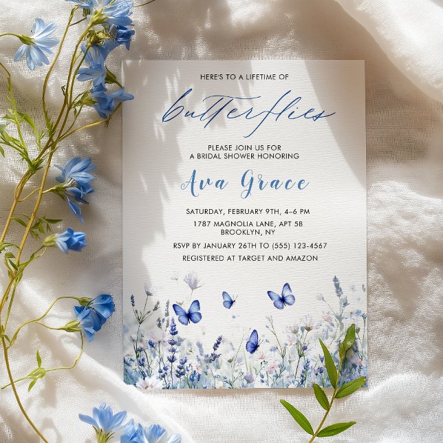 Elegant Lifetime of Butterflies Bridal Shower Invitation (Creator Uploaded)