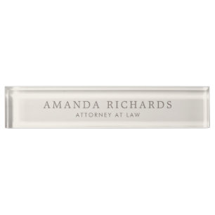 Elegant light beige brown trendy nameplate
