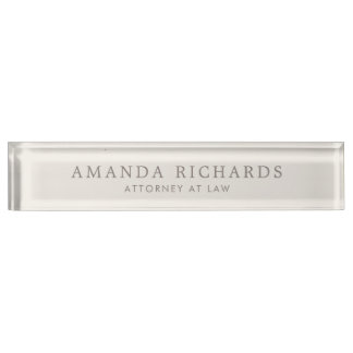 Elegant light beige brown trendy nameplate