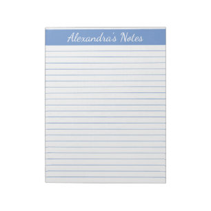 Elegant Light Blue 8.5x11 Letter Size Personalised Notepad