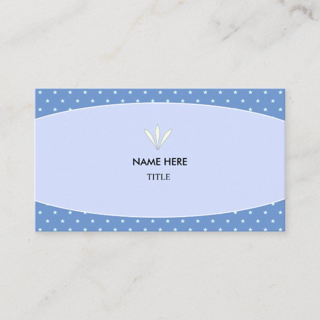 Elegant Light Blue and Starry Background Business Card (Front)