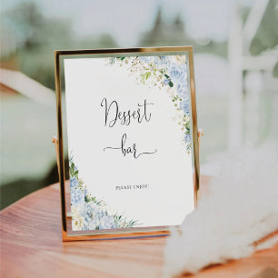 Elegant Light Blue Baby Shower Dessert Bar Sign