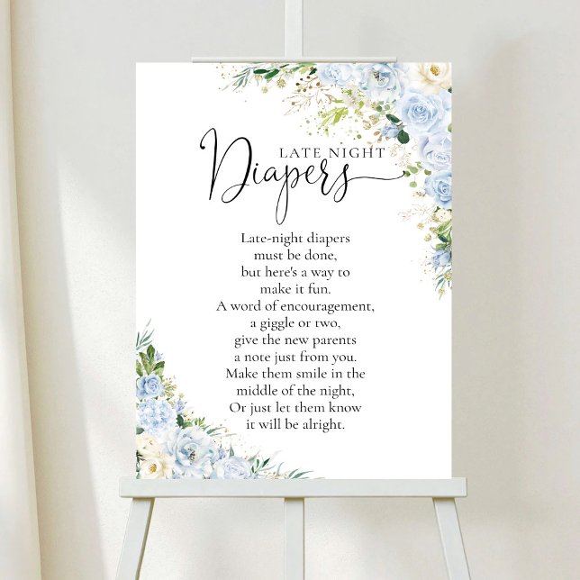 Elegant Light Blue Baby Shower Poster (Creator Uploaded)