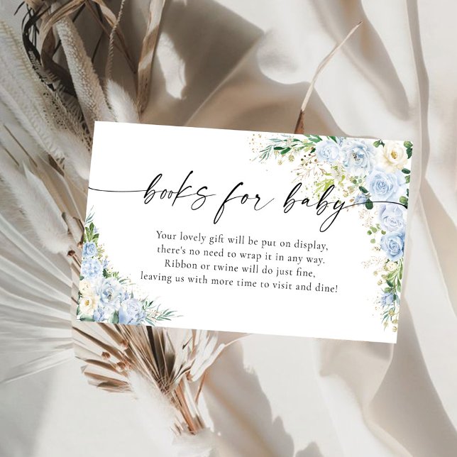 Elegant Light Blue Books For Baby Enclosur Enclosure Card (Creator Uploaded)