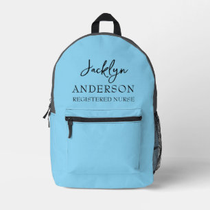 Elegant Light Blue Custom Nurse  Printed Backpack