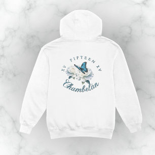 Elegant Light Blue Quinceañera - Chambelán Custom Hoodie