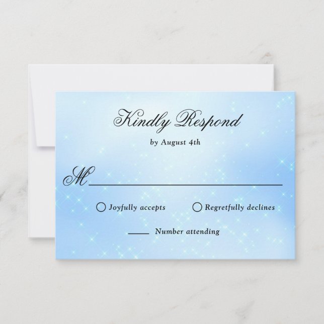 Elegant Light Blue RSVP Card (Front)