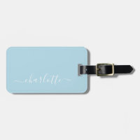Elegant Light Blue Script Name Personalised 