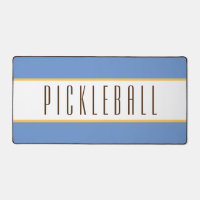 Elegant Light Blue White Stripes PICKLEBALL Text