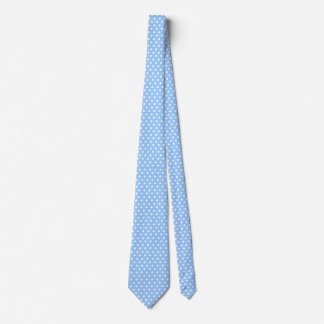 Elegant Light Blue with White Polka Dots Neck Tie