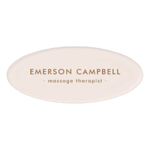 Elegant light blush pink trendy salon spa name tag
