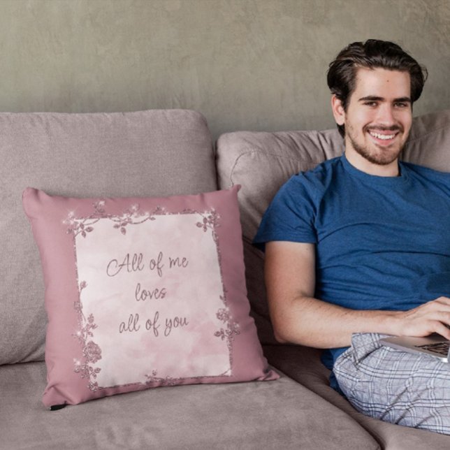 Elegant Light Burgundy Sparkle Frame Valentine  Cushion (Creator Uploaded)