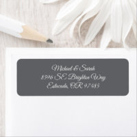Elegant Light Charcoal Grey Return Address